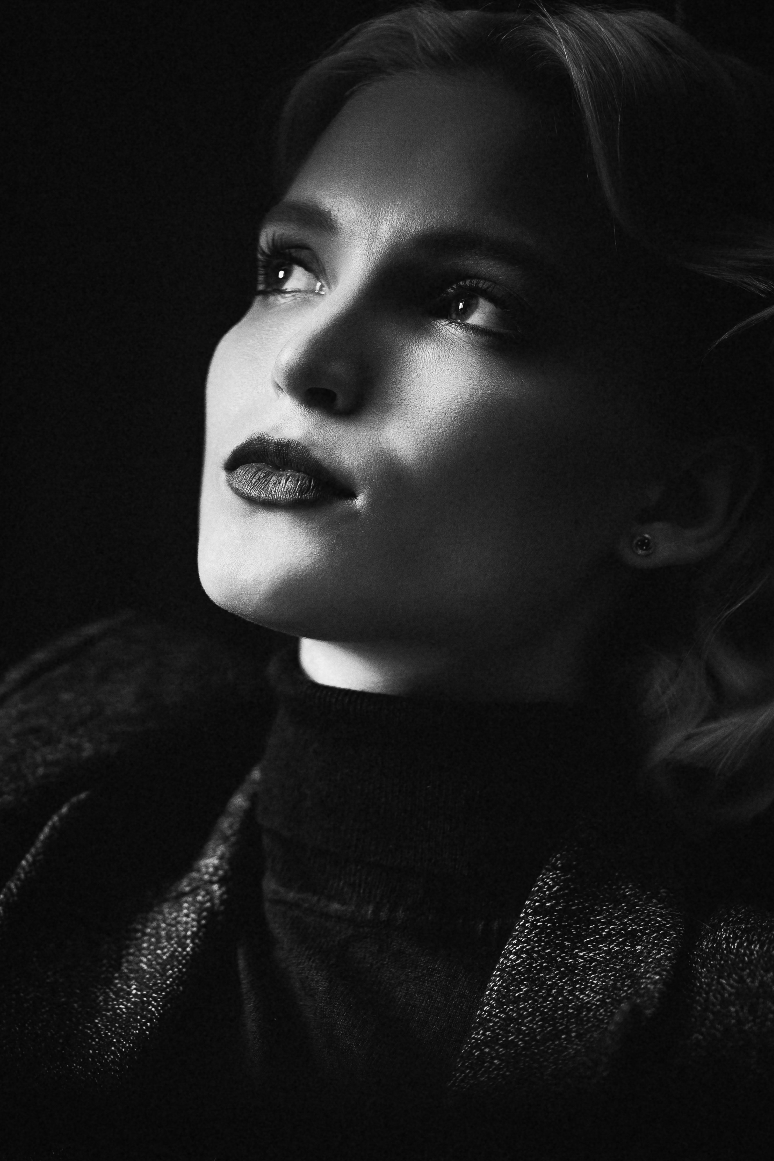 bnw, portrait, woman, black and white, Руслан Галеев