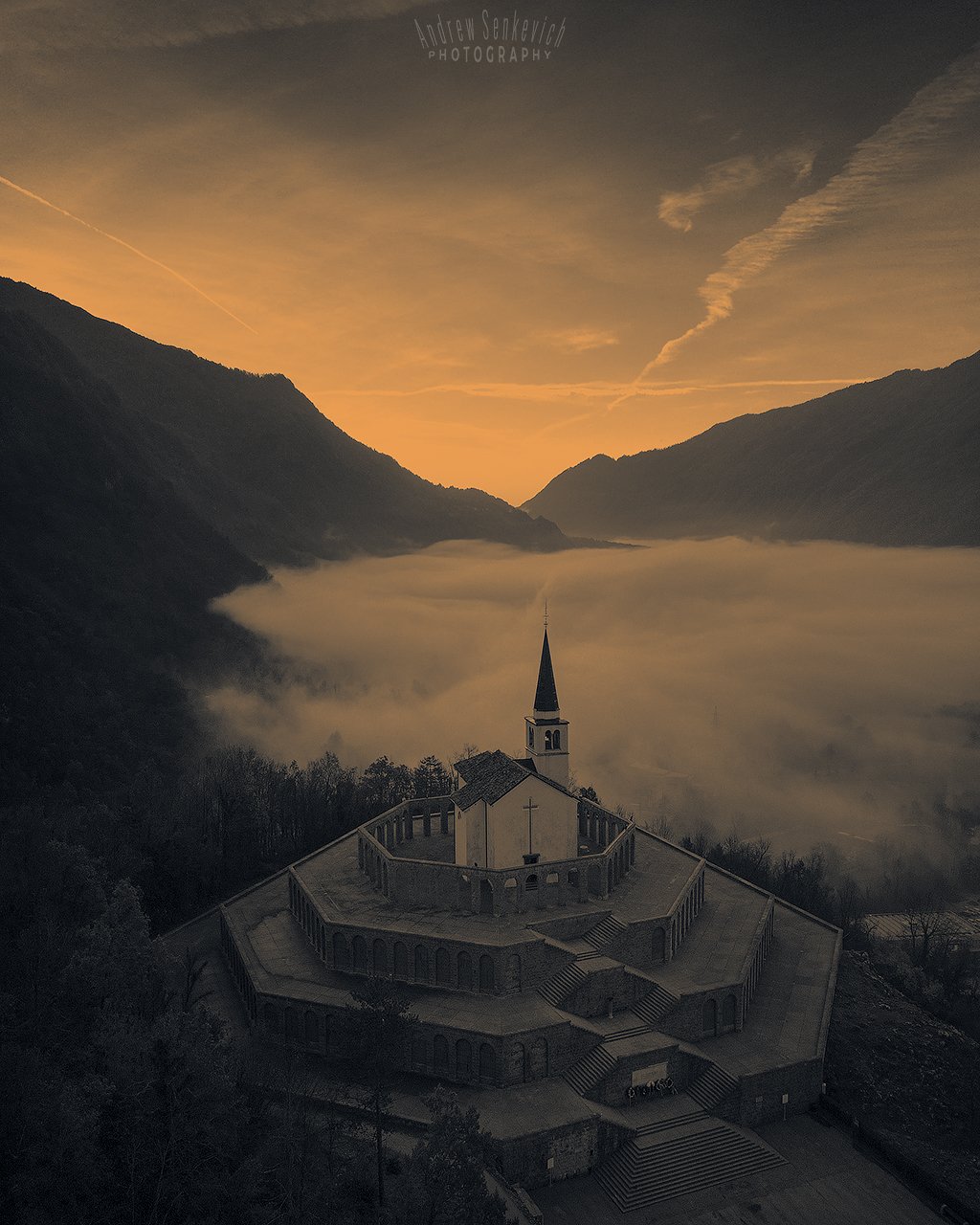 slovenia, mist, autumn, sunrise, fog, Андрей Сенкевич