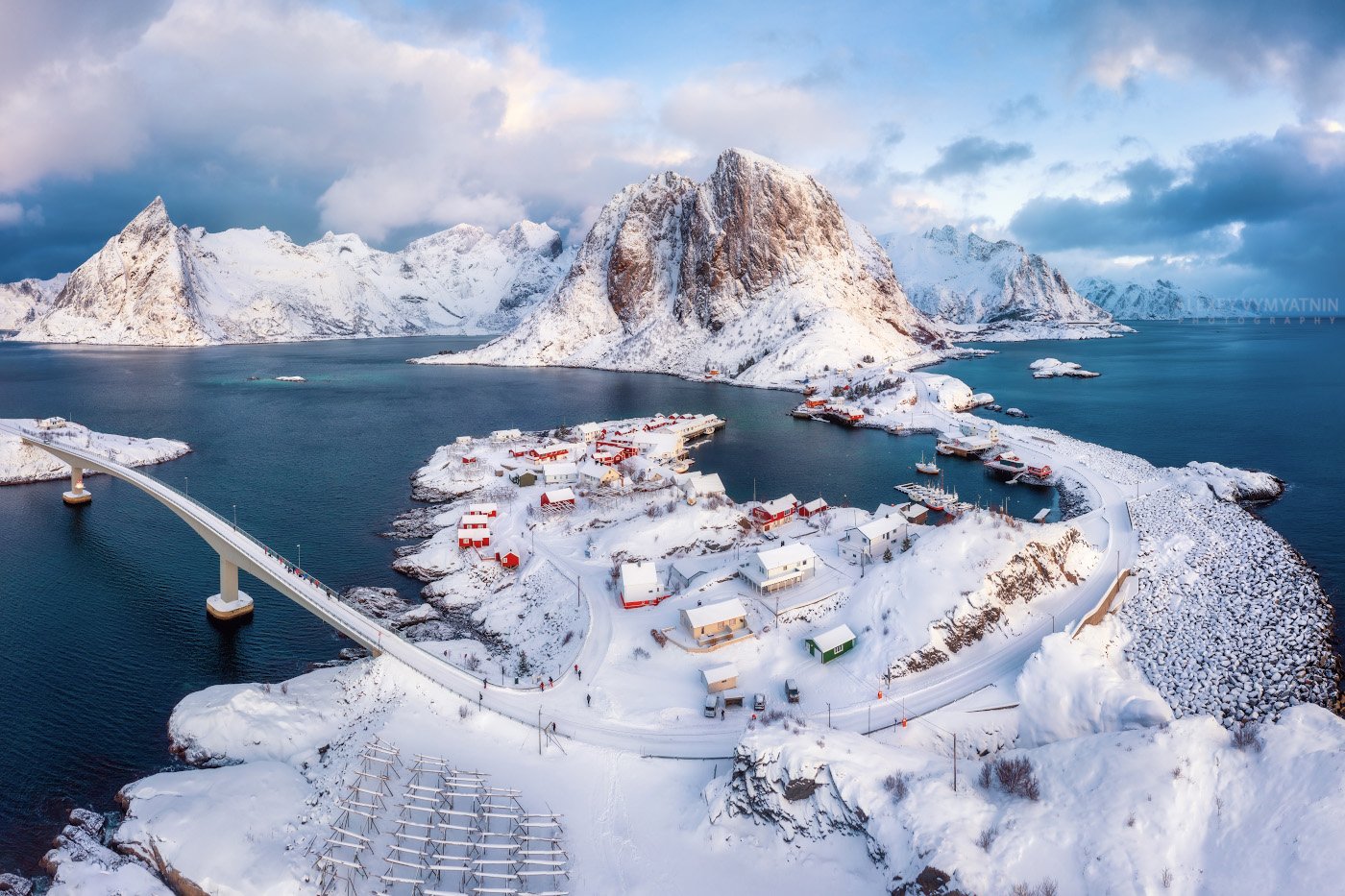 hamnoy, norvegia, lofoten, islands, winter, outdoor, village, drone, Алексей Вымятнин