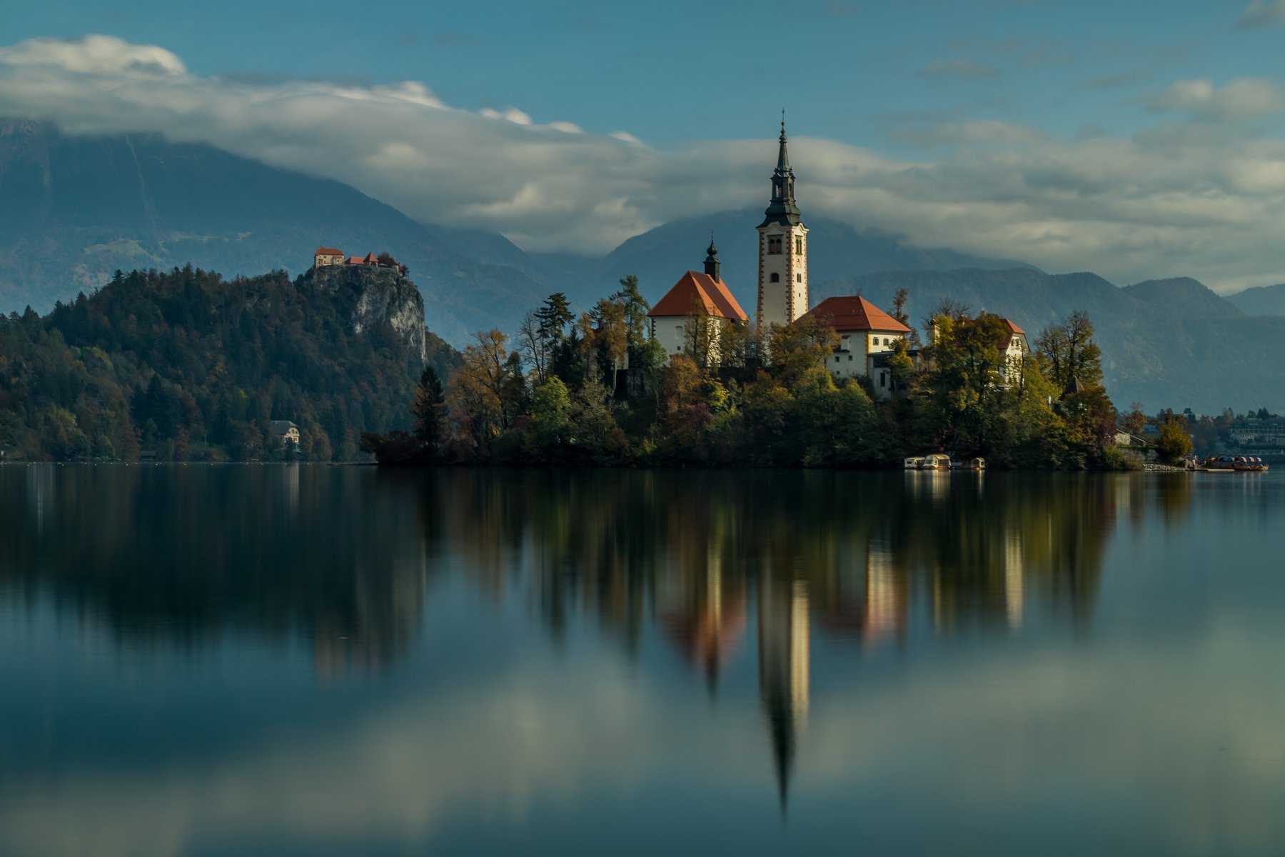 bled, lake, water, castle, landscape, church, long exposure, smooth, architecture,,  Mario