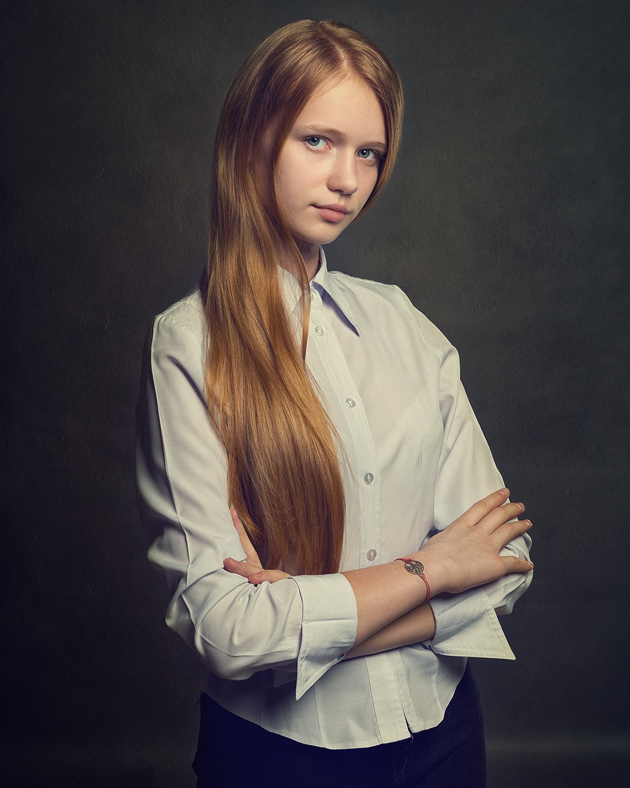 девушка рыжая портрет лицо студия, Антон Тимошевский