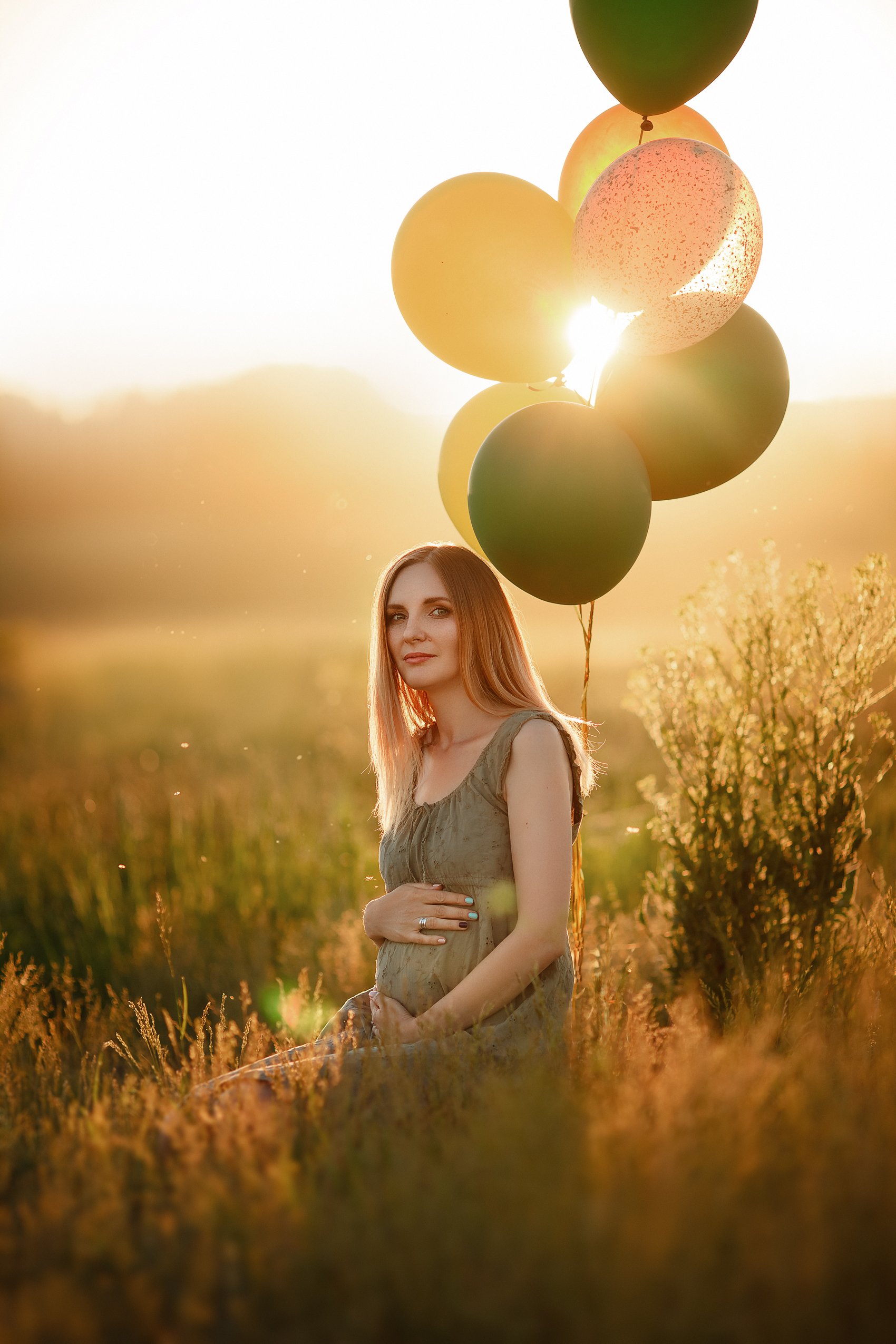 pregnancy  portrait sunset  air balloons, Лера Васильчева