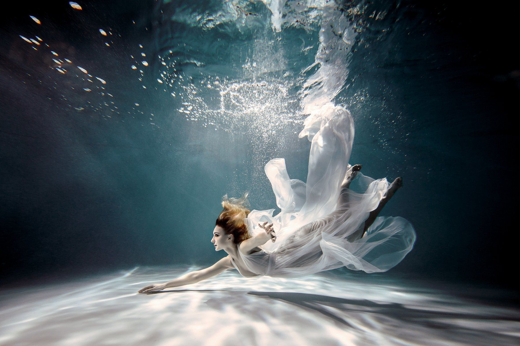 подводная съемка, русалка, девушка под водой, Виктория Носачёва