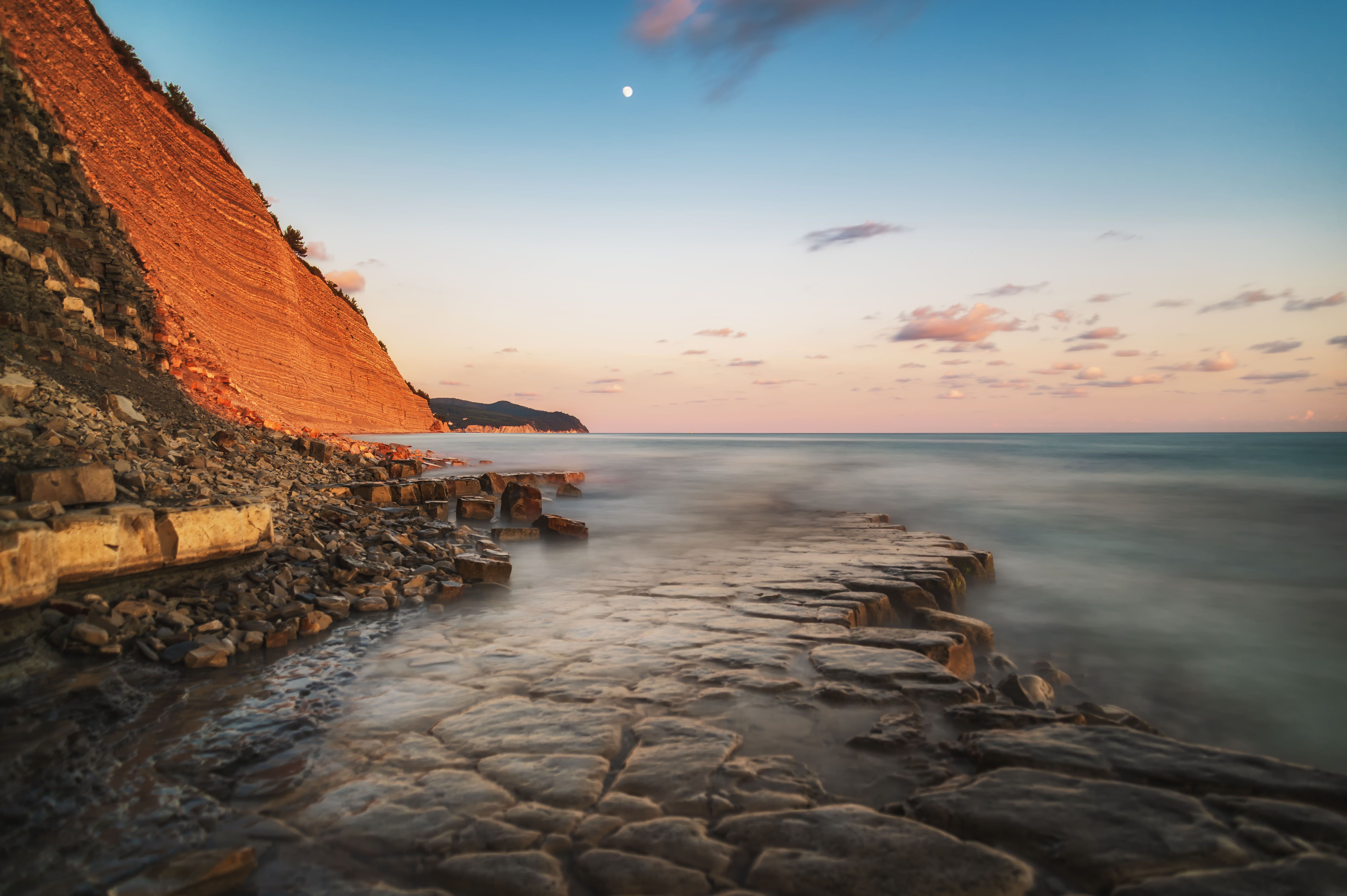 sea sunset long exposure nature landscape sky sunlight, Егор Бугримов