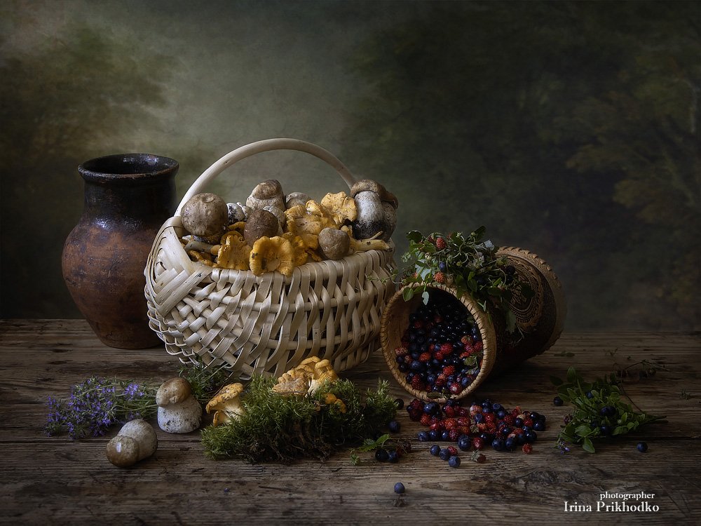 натюрморт, художественное фото, летний, грибы, ягоды, ретро, винтажный, Ирина Приходько