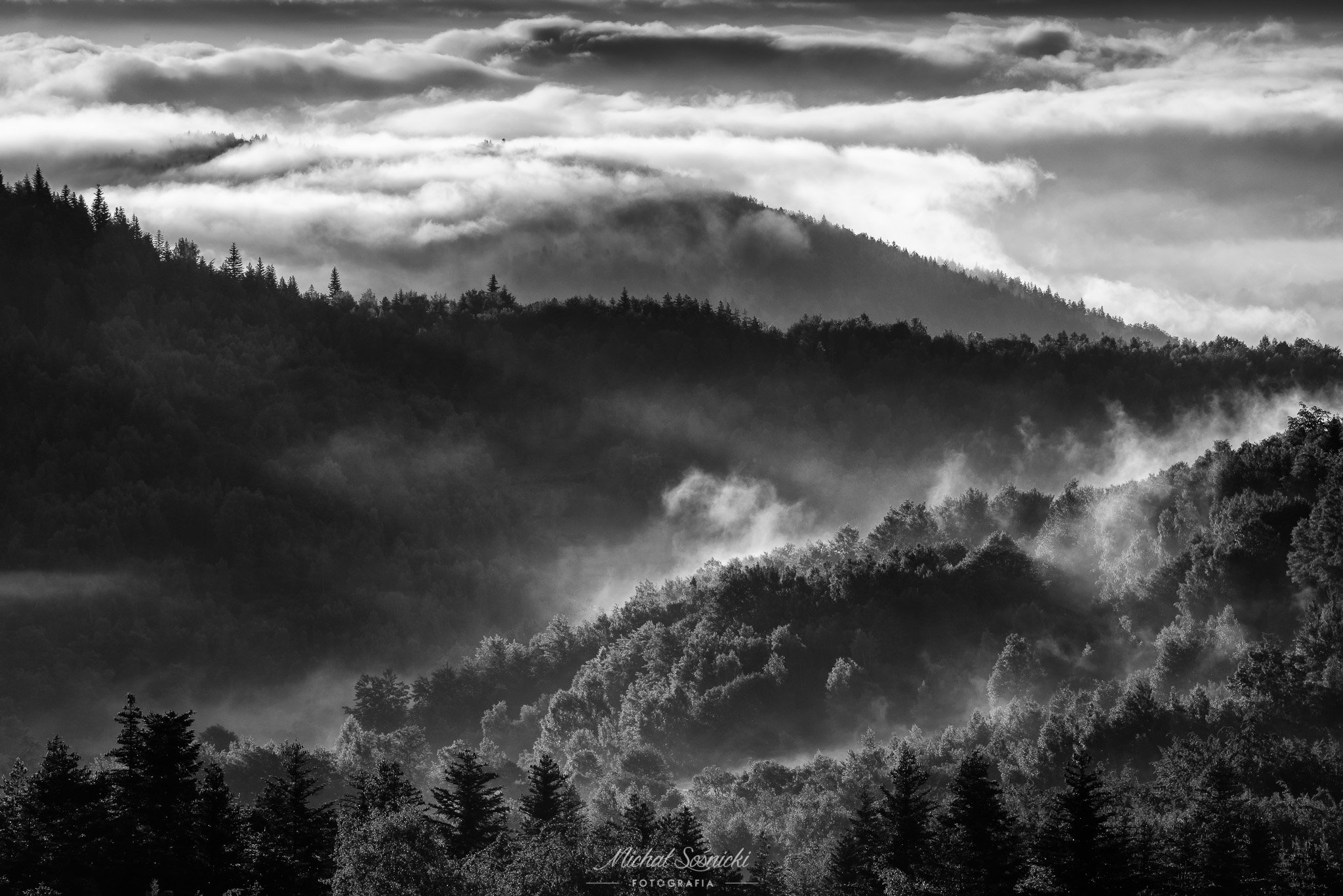 #zawoja #poland #foggy #mountains #laser #blackandwhite #pentax #nature #morning, Michał Sośnicki