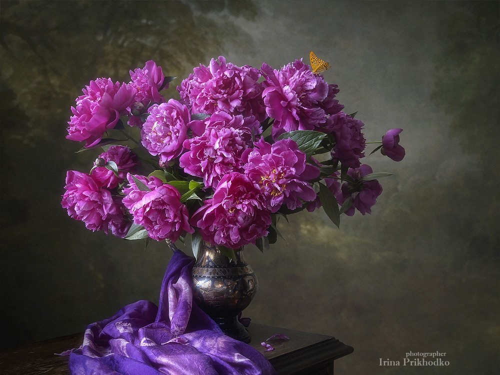 натюрморт, винтажный, ретро, букет, пионы, цветочный, художественное фото, Ирина Приходько