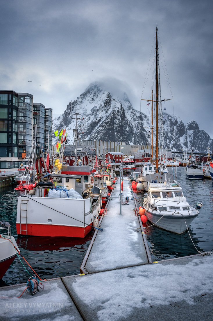 norway, lofoten, svolvaer, city, winter, urban, mountain, ship, Алексей Вымятнин