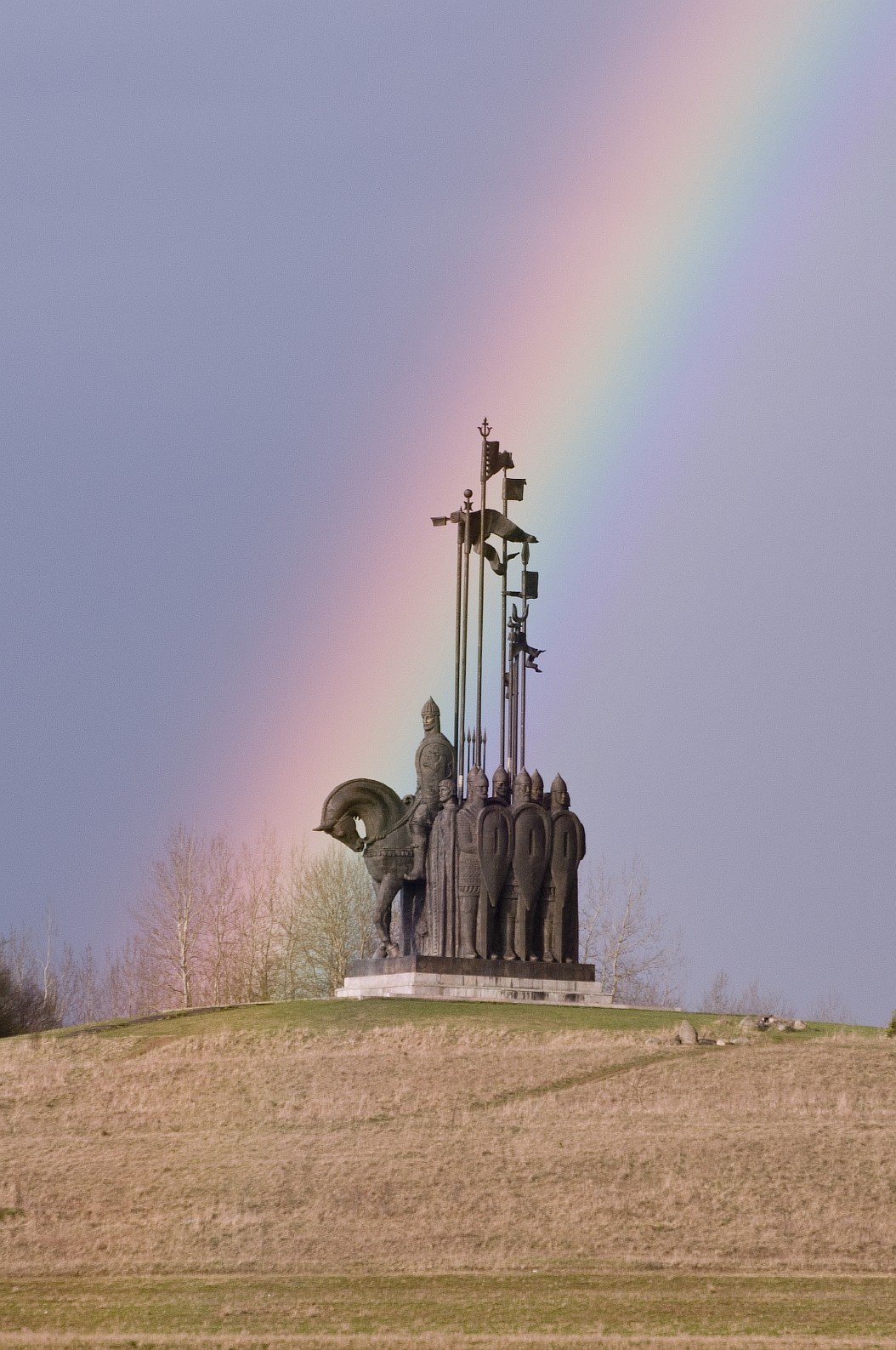 памятник  александру невскому, радуга, пейзаж, Юрий Яковлев