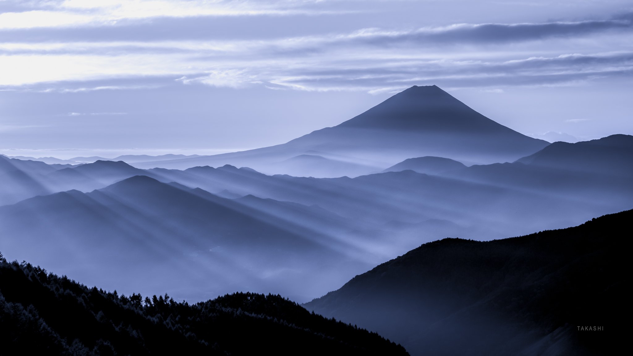 Fuji,mountain,Japan,haze,gas,fog,light,sunrise, Takashi