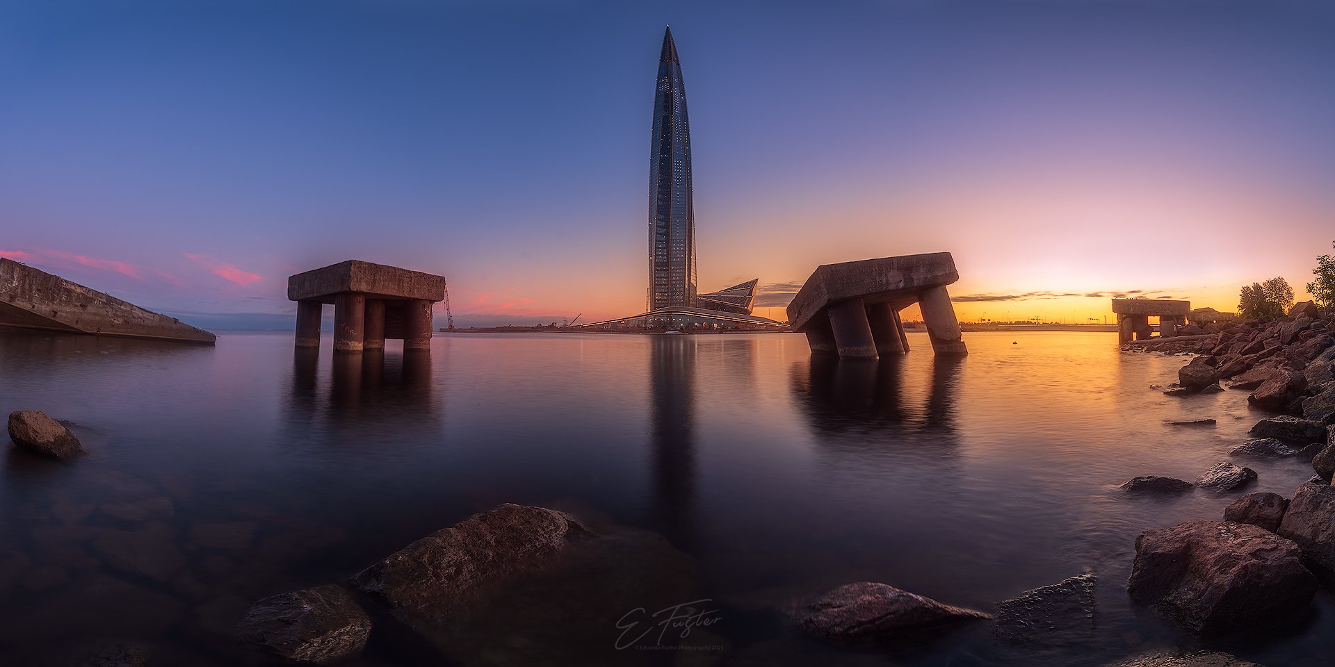 tower, water, reflection, rocks, sea, long exposure, sunset, Eduardo Fuster Salamero
