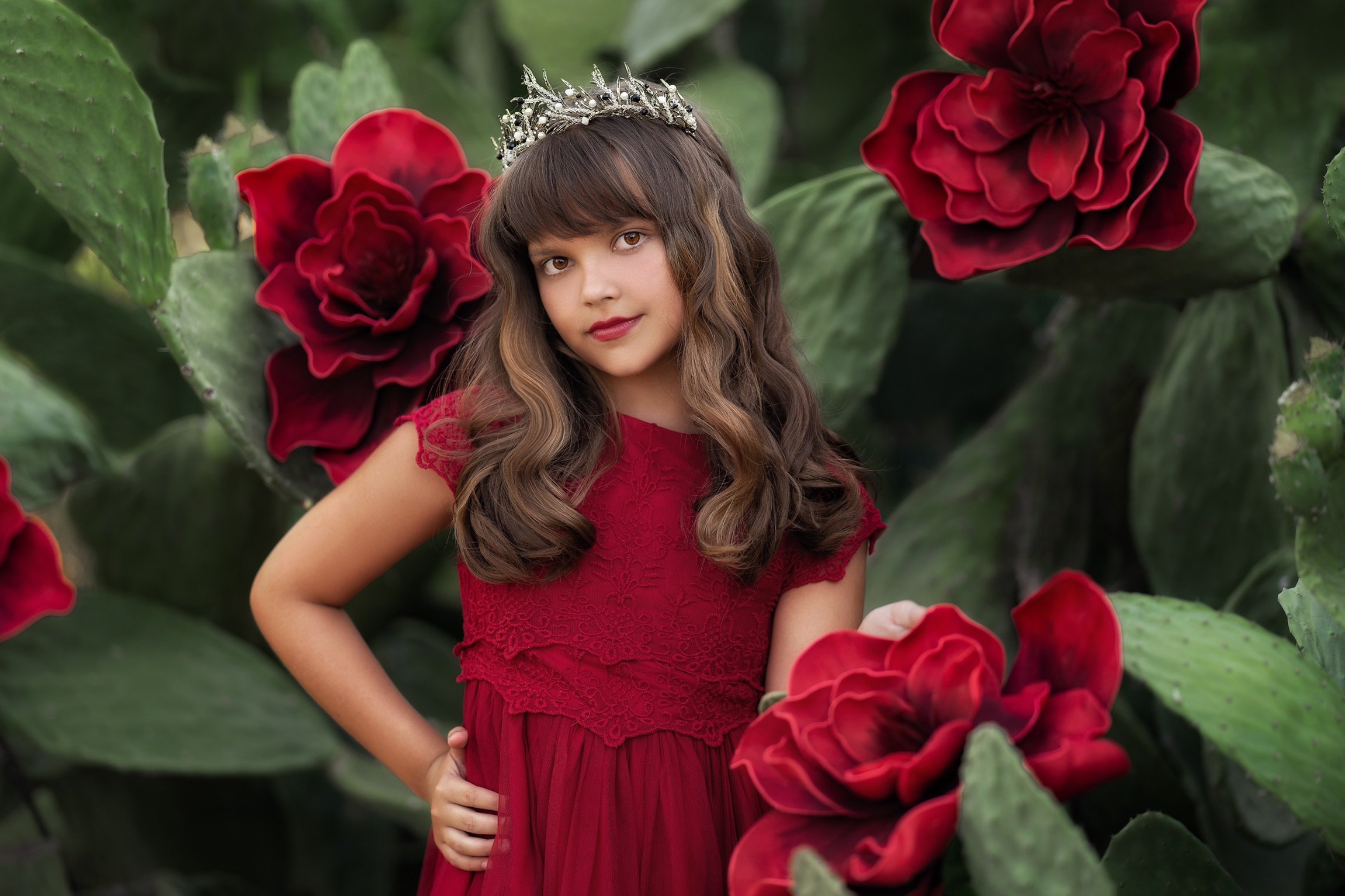 девочка принцесса цветы кактусы королева, Виктория Кузнецова