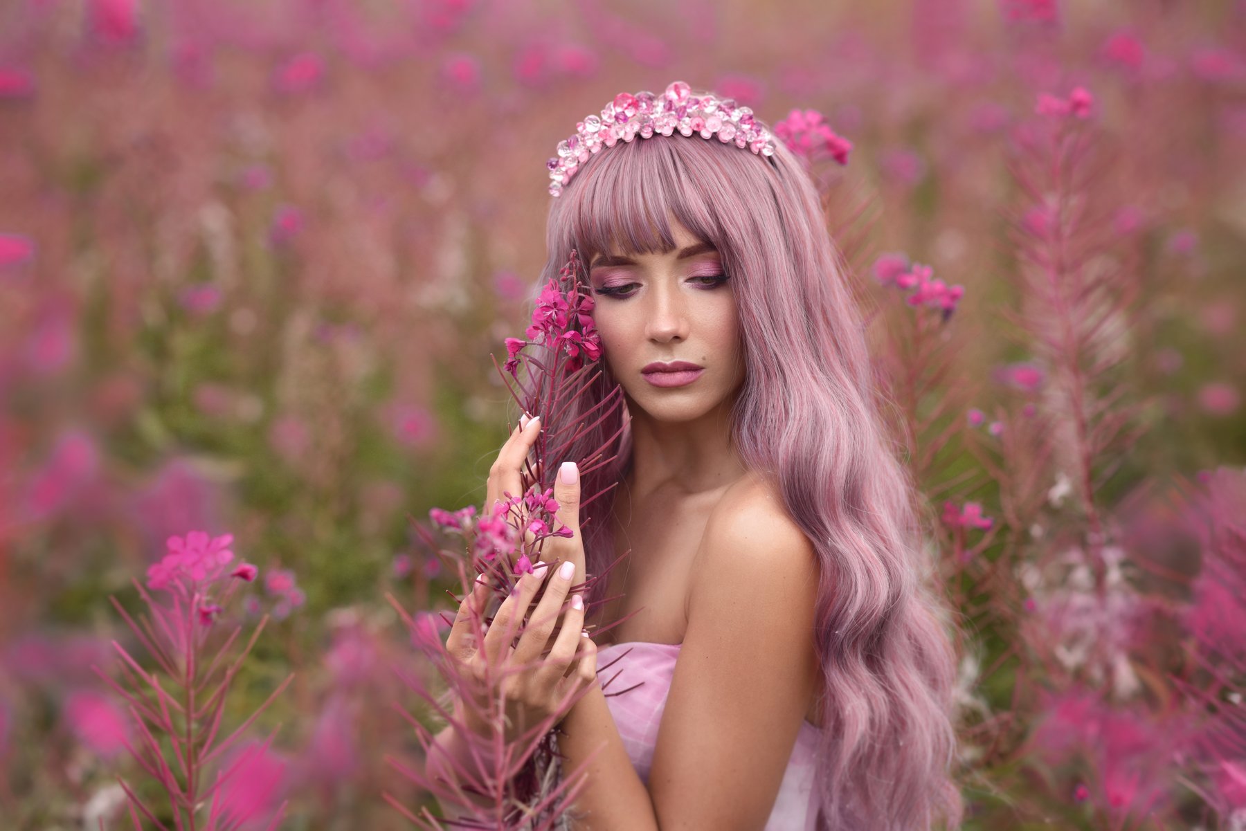 Цветы, цветок, flowers, flower, pink, purple, portrait, портрет, сказка, сказочная фотография, артфотограф, корона, dress, elegant, glamur, гламур, Fashion, female, women , Софья Ознобихина