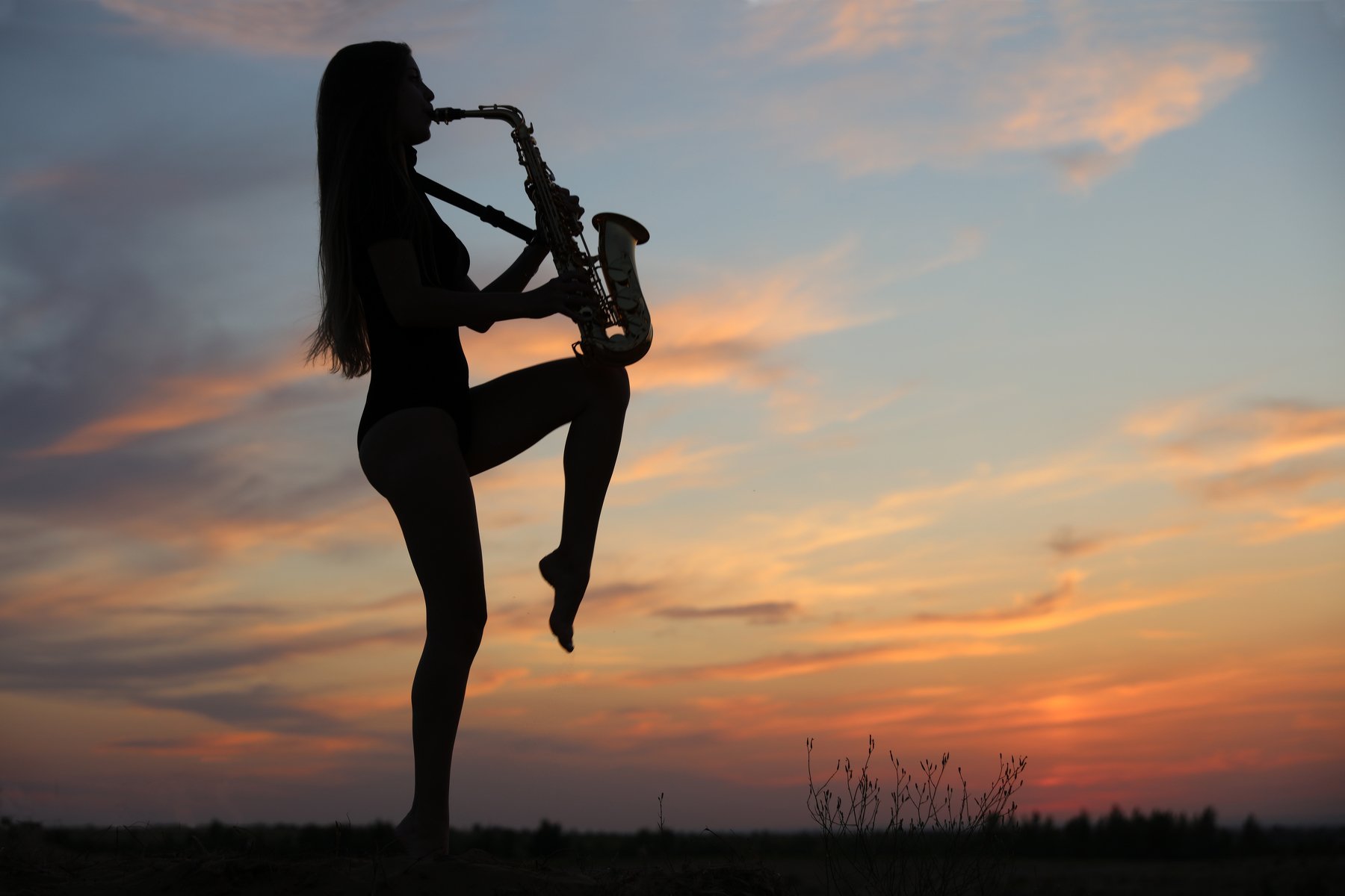 sunset,sax,saxophone,girl,woman,закат, девушка,саксофон,силуэт, мелодия, музыка,, Олег Грачёв