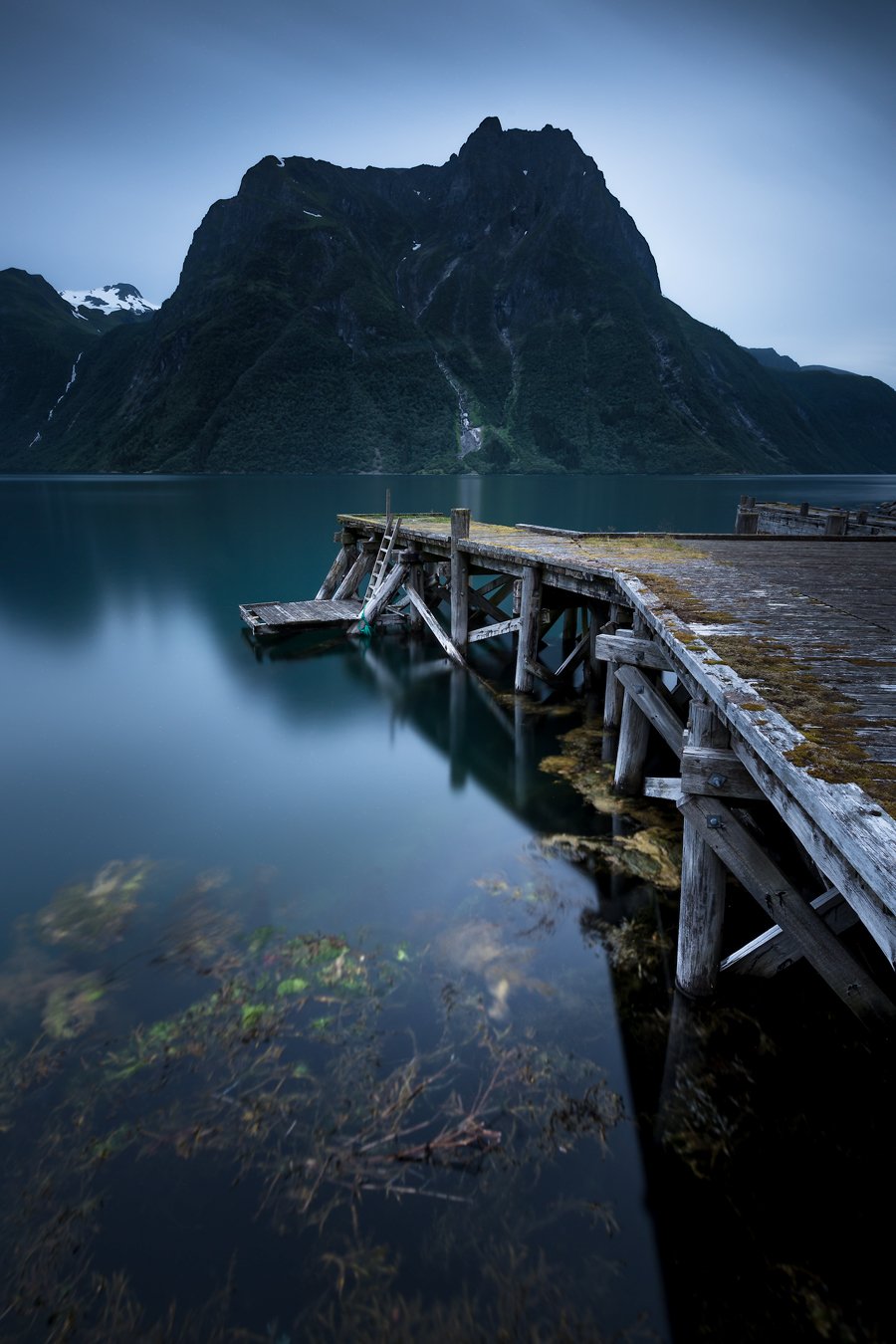 norway,landscape,mountains,night,pier, Tomek Orylski