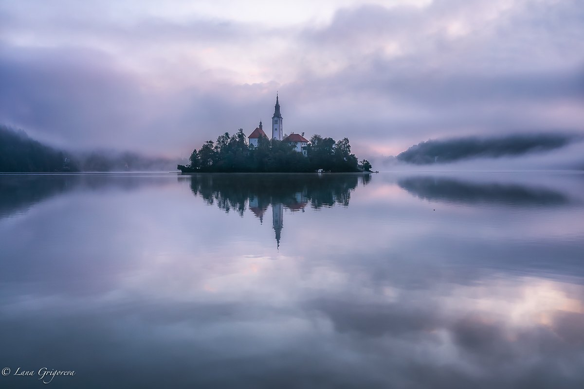 #словения, #озеро,  #блед,  #туман,  #пейзаж, Лана Григорьева