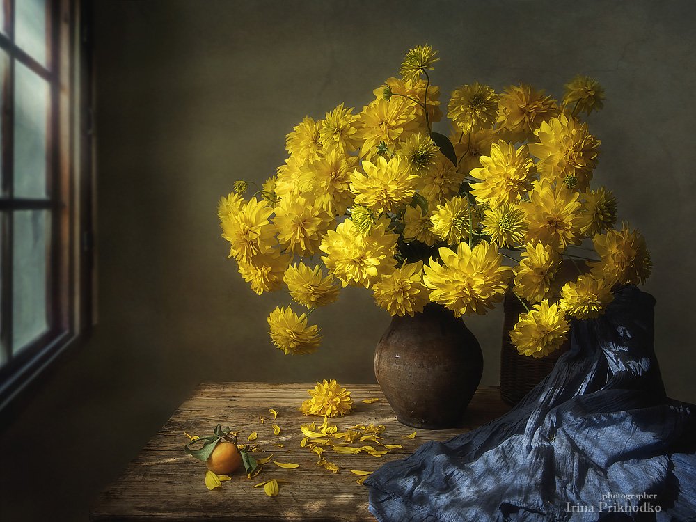 натюрморт, винтажный, ретро, цветочный, золотые шары, деревенский, букет, художественное фото, Ирина Приходько