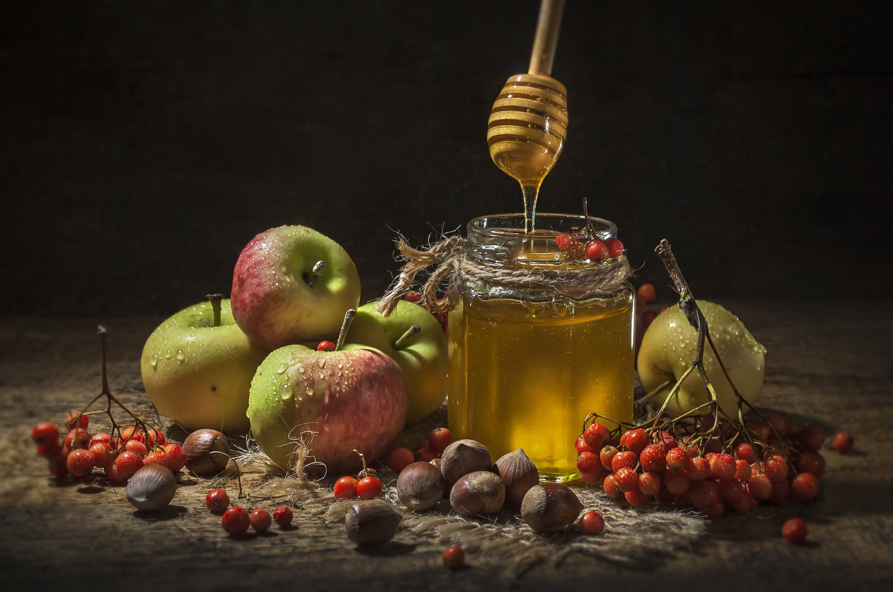 мёд,яблоки,баночка,вкус,жидкий,золотой,тёплый,сладко,рябина,спас, Владимир Володин