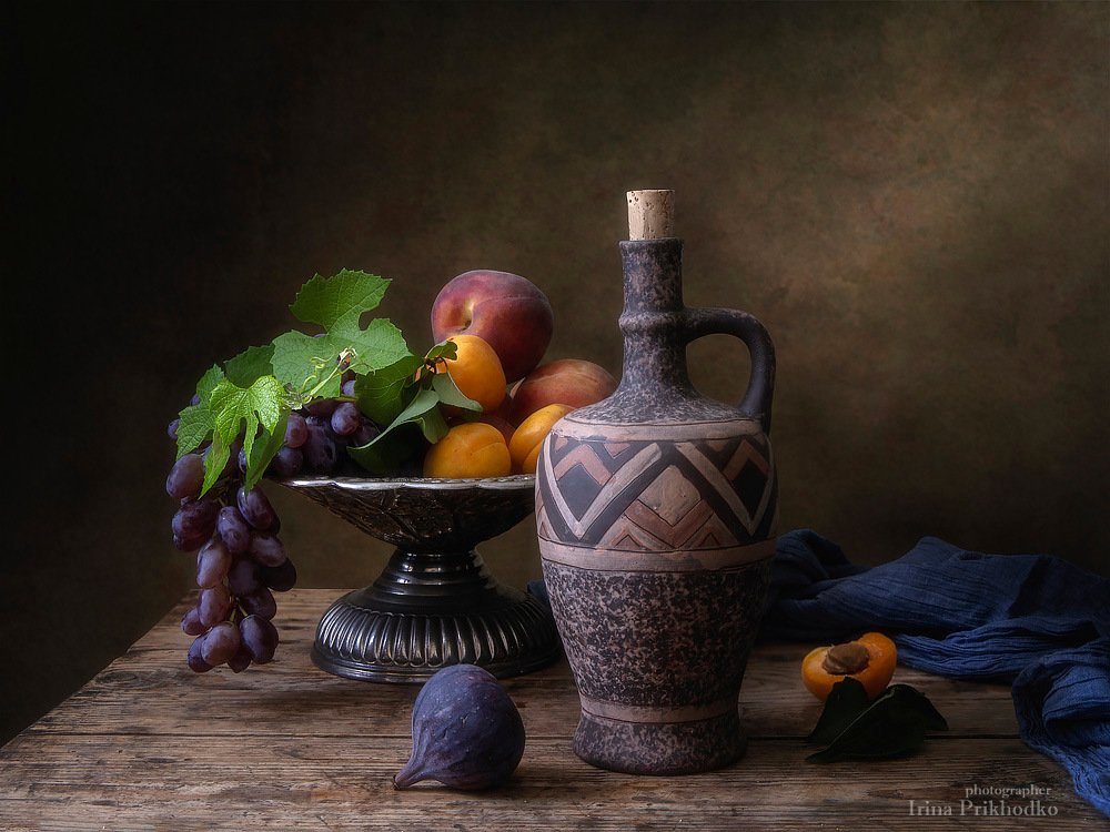 натюрморт, лето, фрукты, вино, винтажный, художественное фото, Ирина Приходько