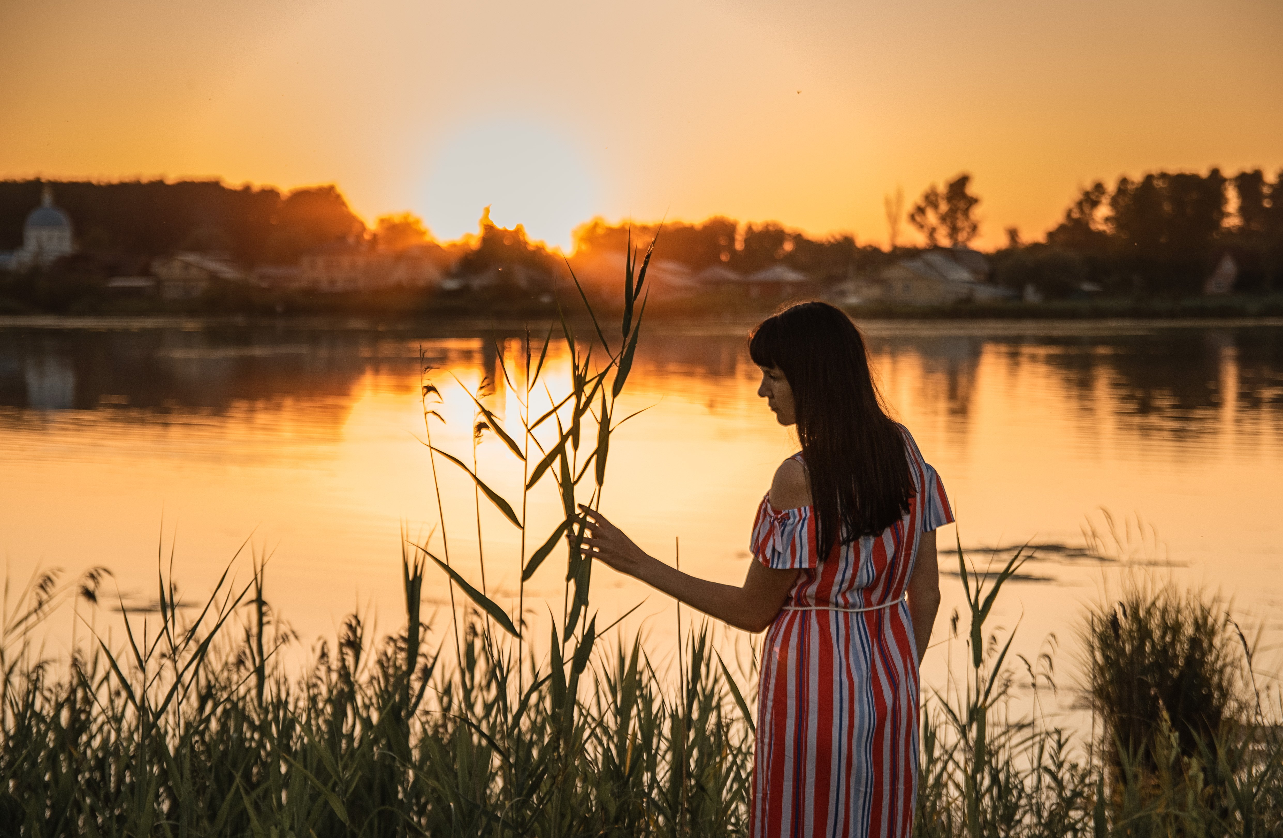 девушка, модель, портрет, фотосессия, природа, лето, солнце, закат, girl, model, portrait, photo, nature, summer, sun, sunset, dress, платье, Владимир Васильев