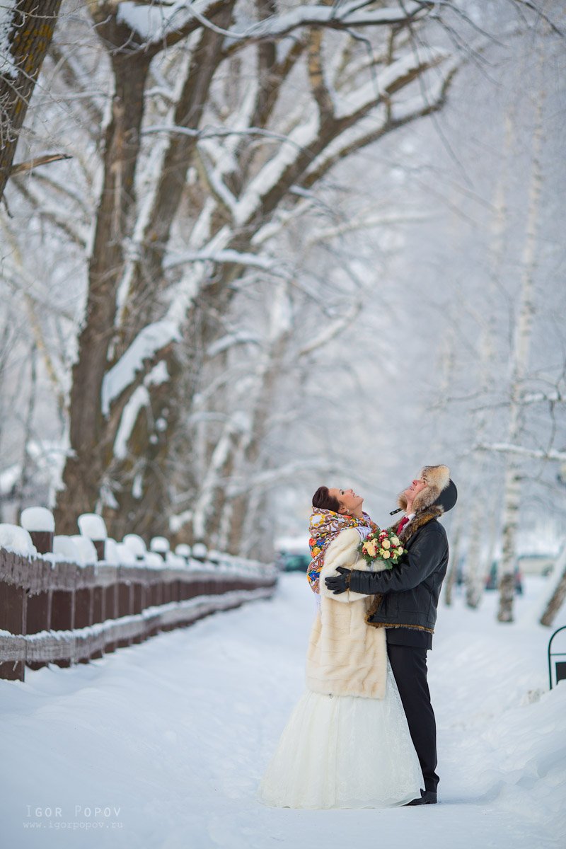 свадьба, зима, мороз, солнце, счастье, любовь, зимний букет, невеста, жених, Попов Игорь