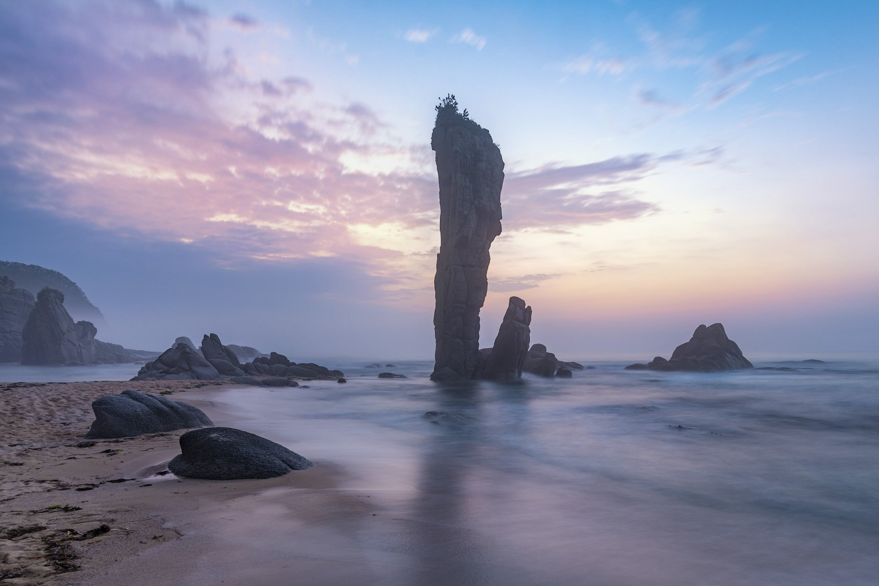 no people, sea, outdoors, rocks, nature, beach, sky, sunrise, rock formation, coastline, seascape, travel, water, Иван Боровков