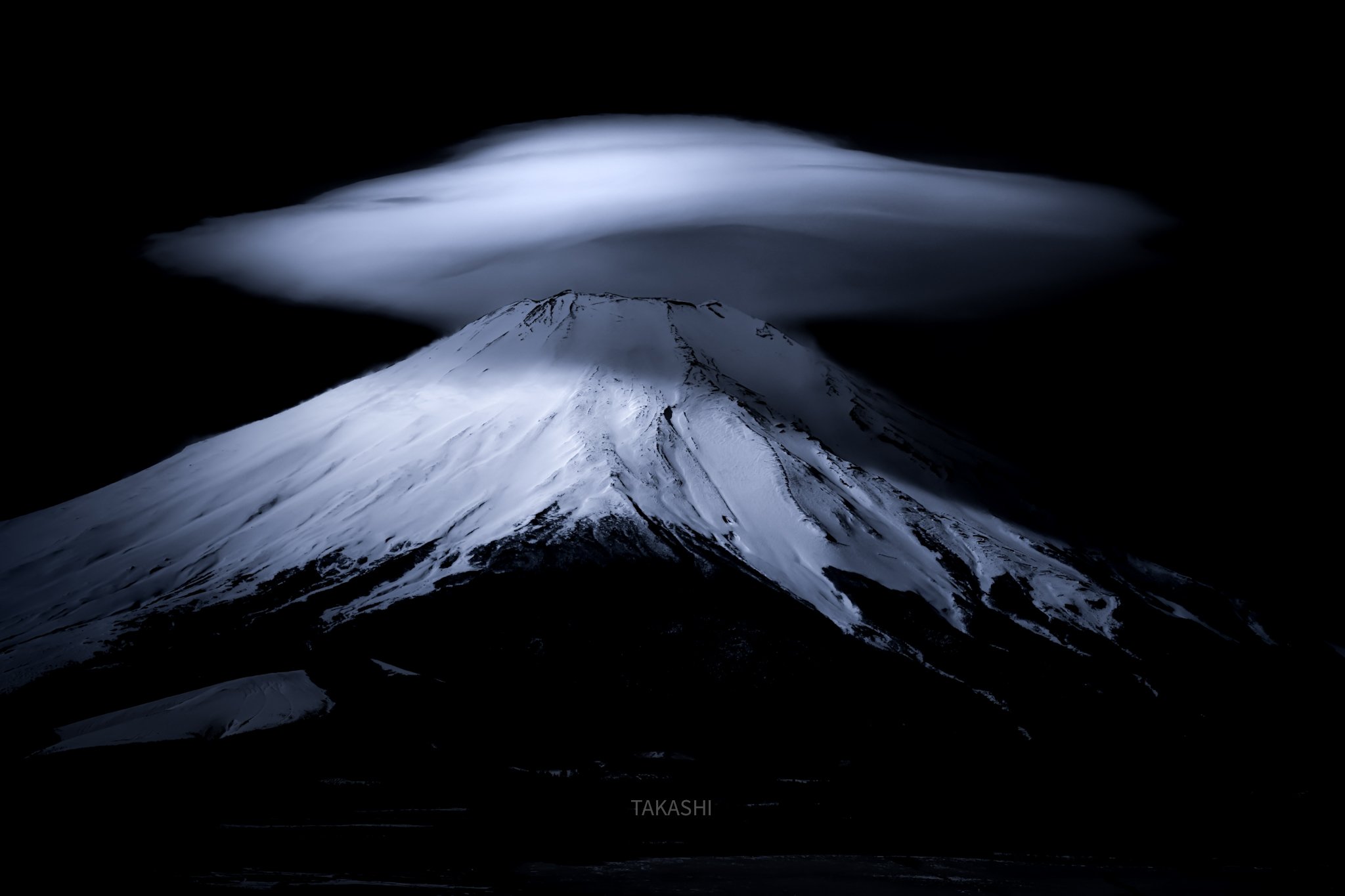 Fuji,Japan,mountain,snow,cloud,lenticular,winter, Takashi