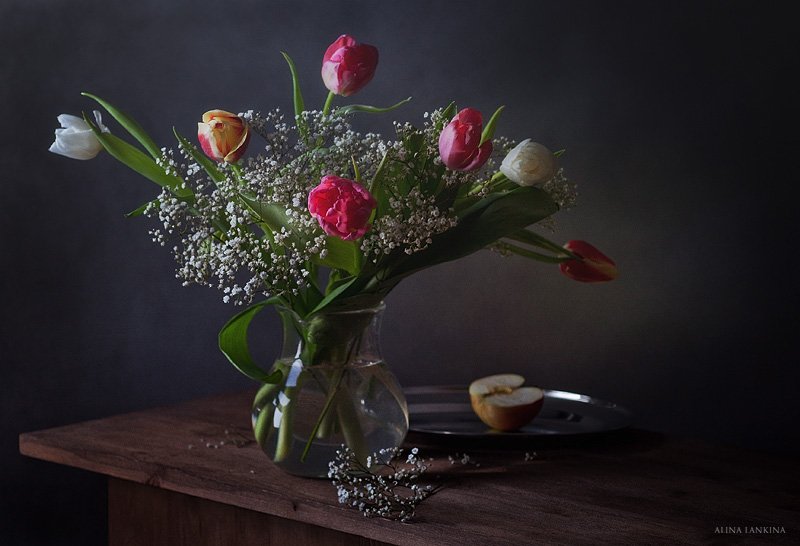 натюрморт, свет, тюльпаны, Alina Lankina