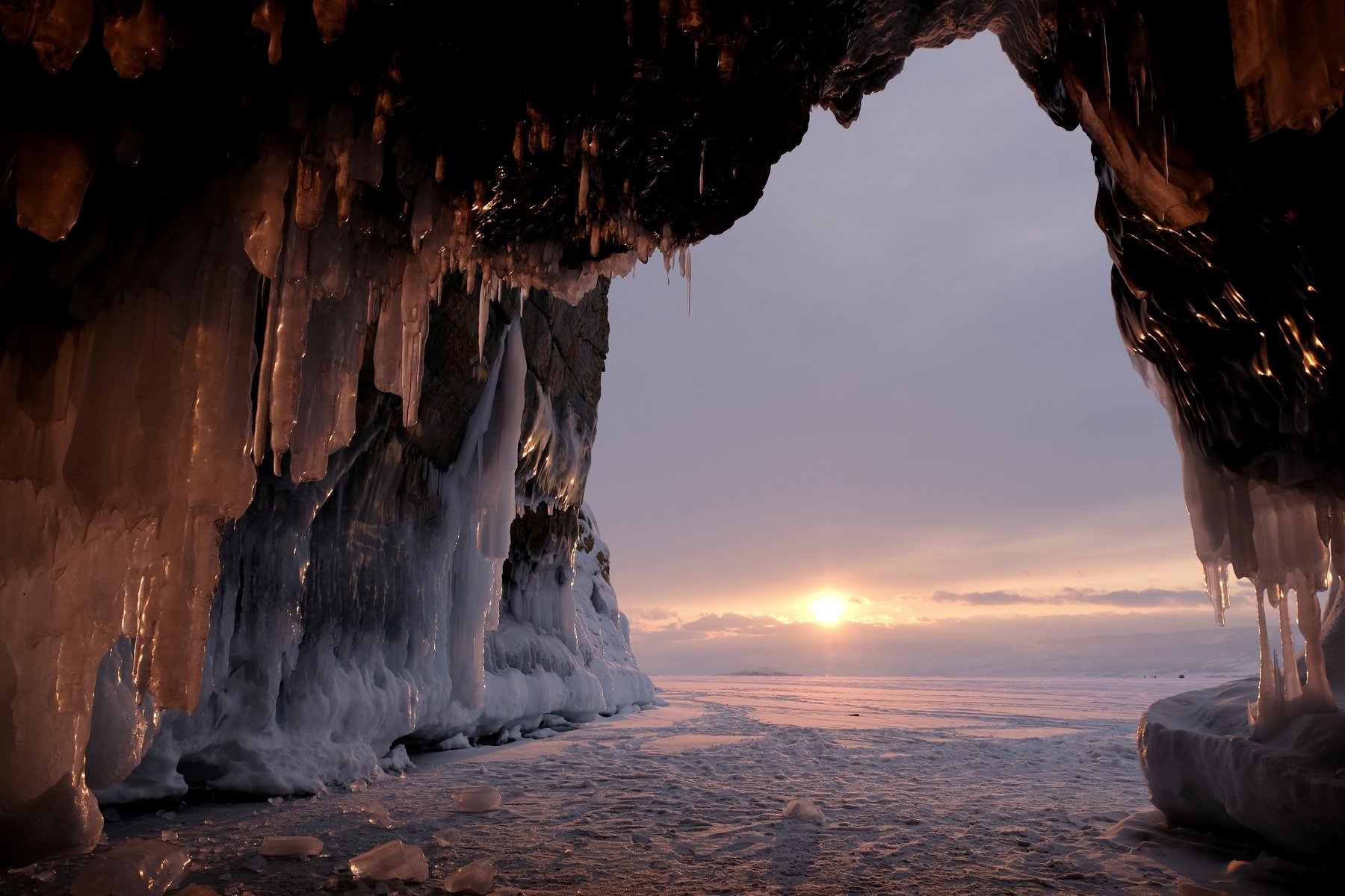 landscape, nature, baikal, lake, russia, travel, pink, colorful, ice, ice cave, frozen, snow, mood, , Svetlana Povarova Ree