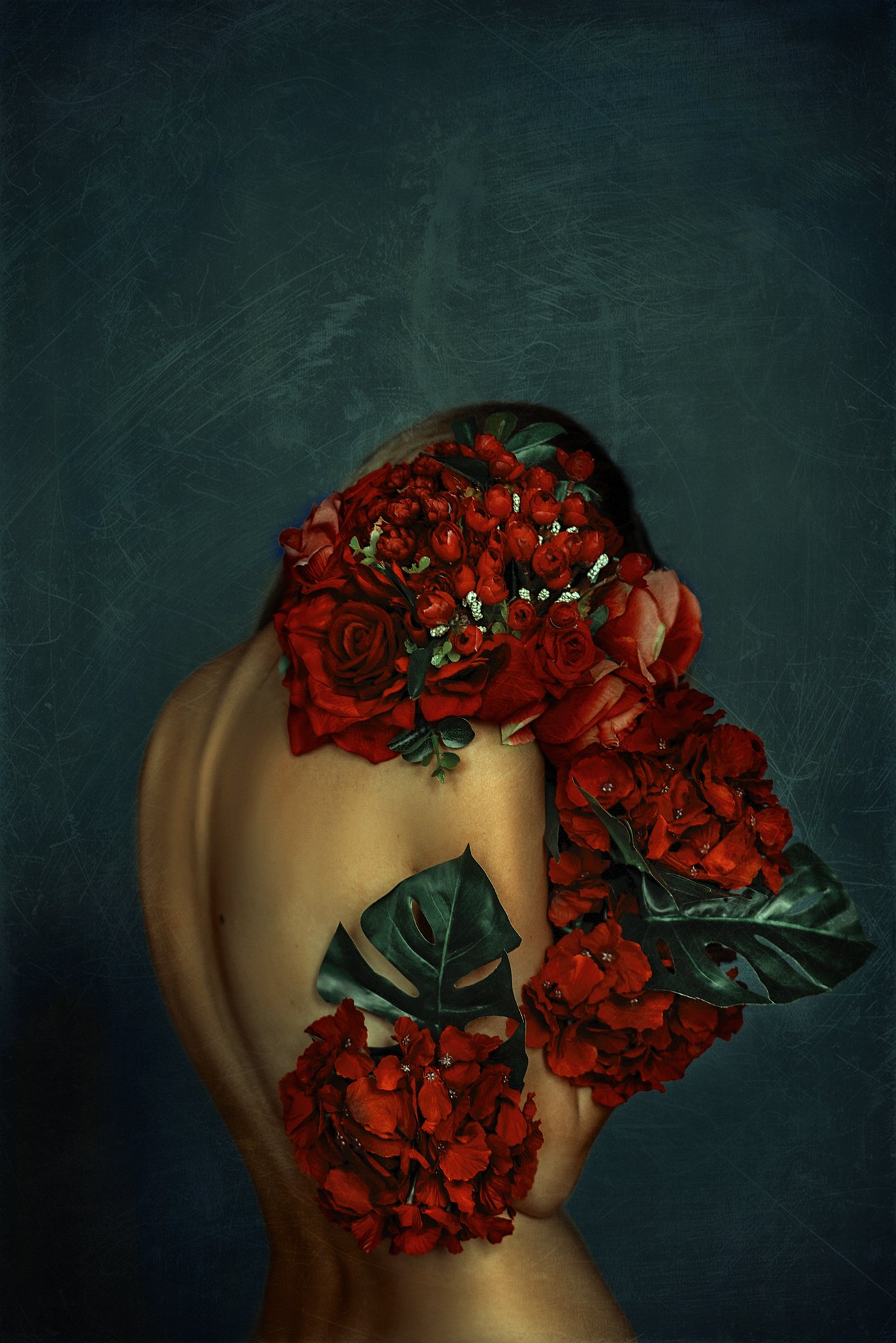 портрет, цветы, девушка, Gulya Malikova