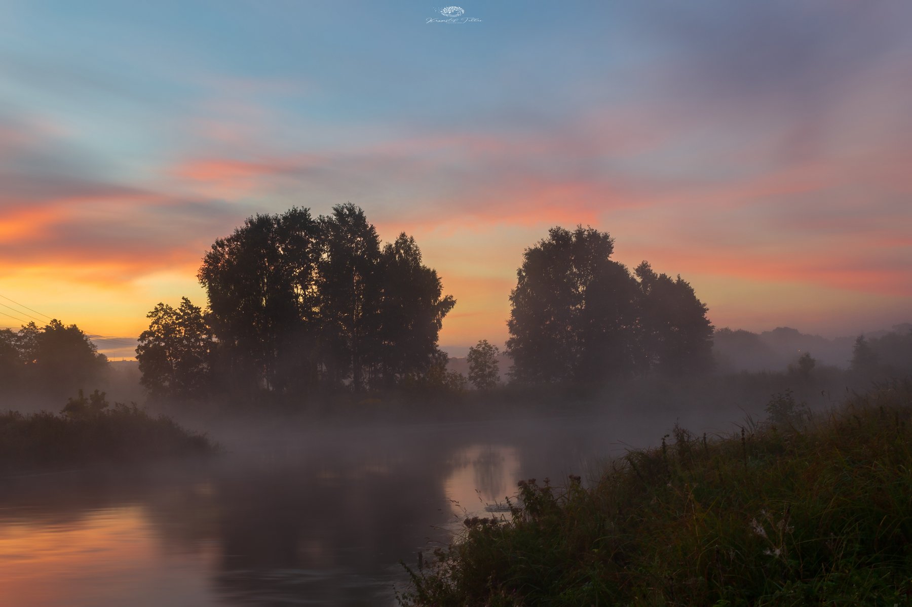 Mist,Nature Paints, Landscape, Water, Cloude, Sky, Nikon, River, Gwda, Light, Dawn, Sunrise, Trees, Mirror, , Krzysztof Tollas