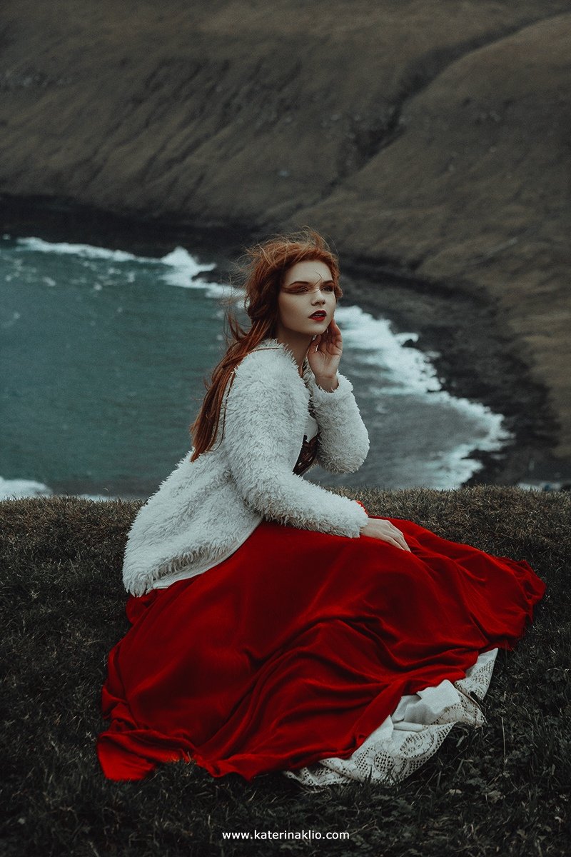 water, ocean, mountains, rain, model, smile, faroe, island, woman, model, portrait,, Катерина Клио