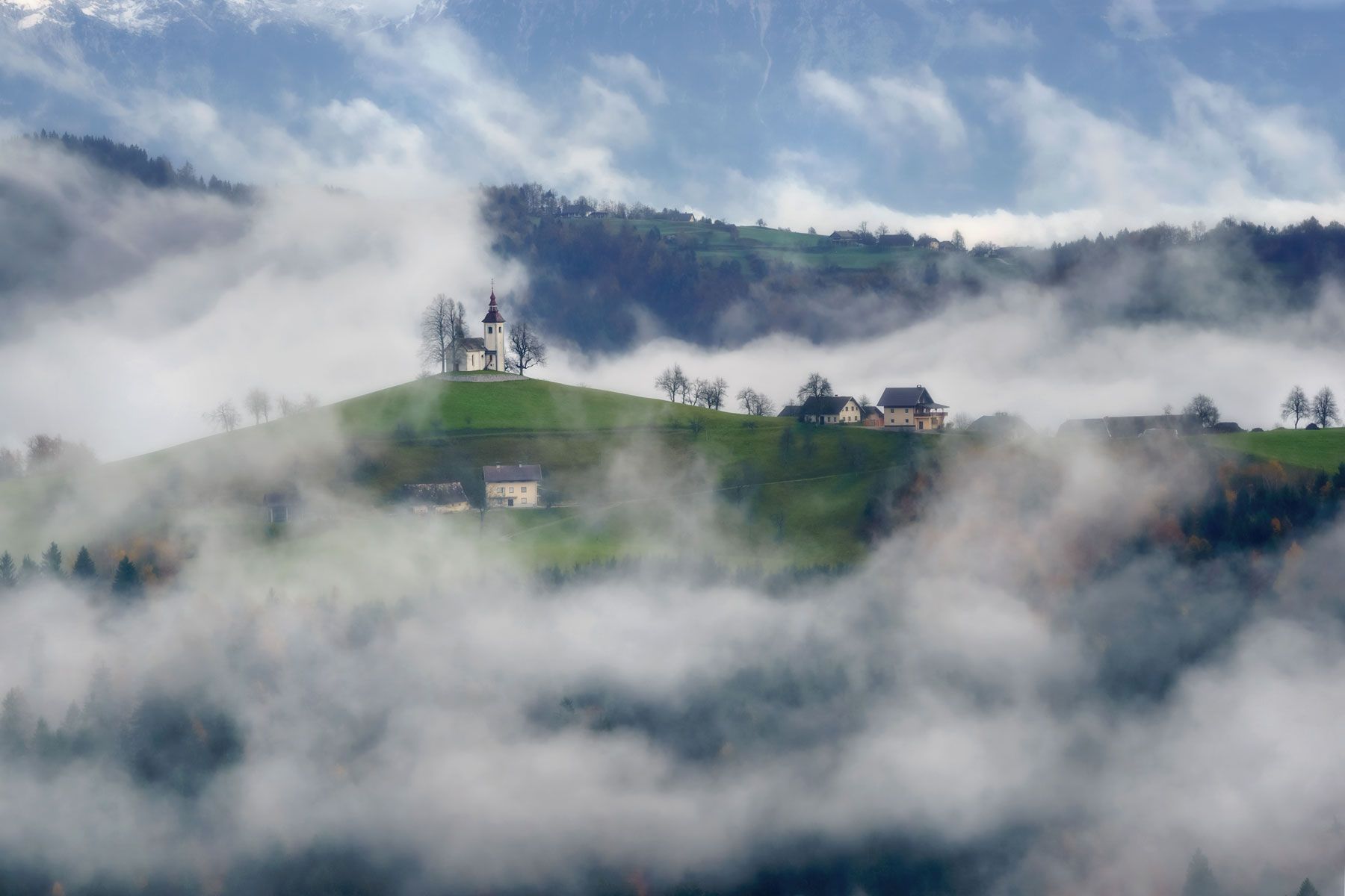 словения, slovenia, туманы словении, church, храмы словении, slovenia landscape, slovenia landscape photography, Татьяна Ефименко