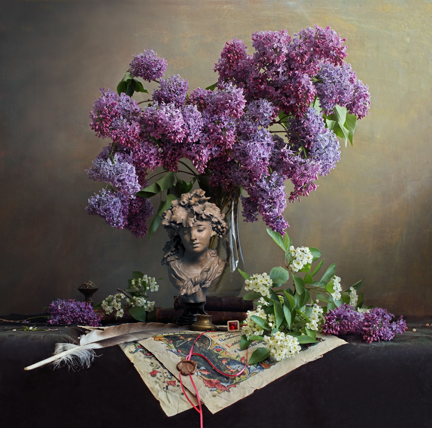 Still Life With Lilac Flowers by Andrey Morozov