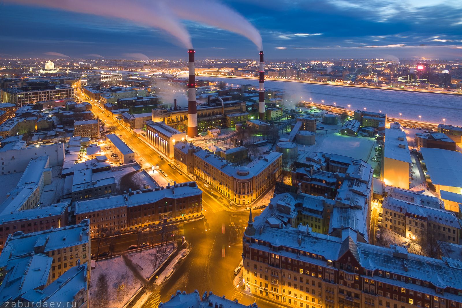 Морозный Петербург с квадрокоптера. Фотограф Станислав Забурдаев