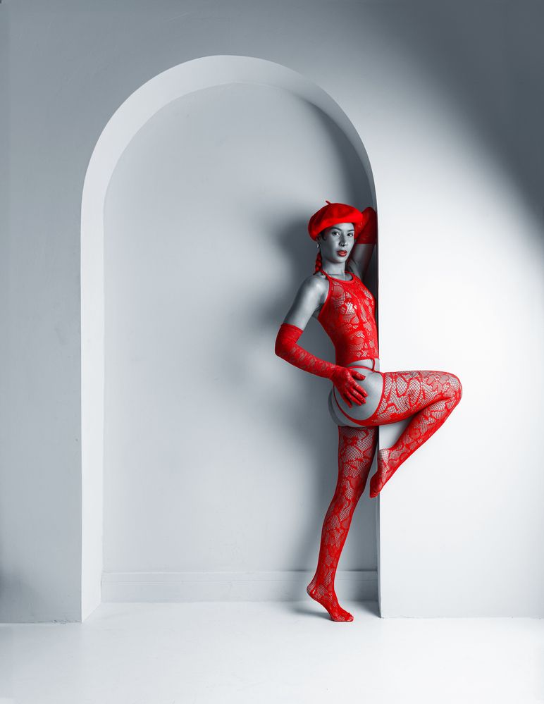Lady in red