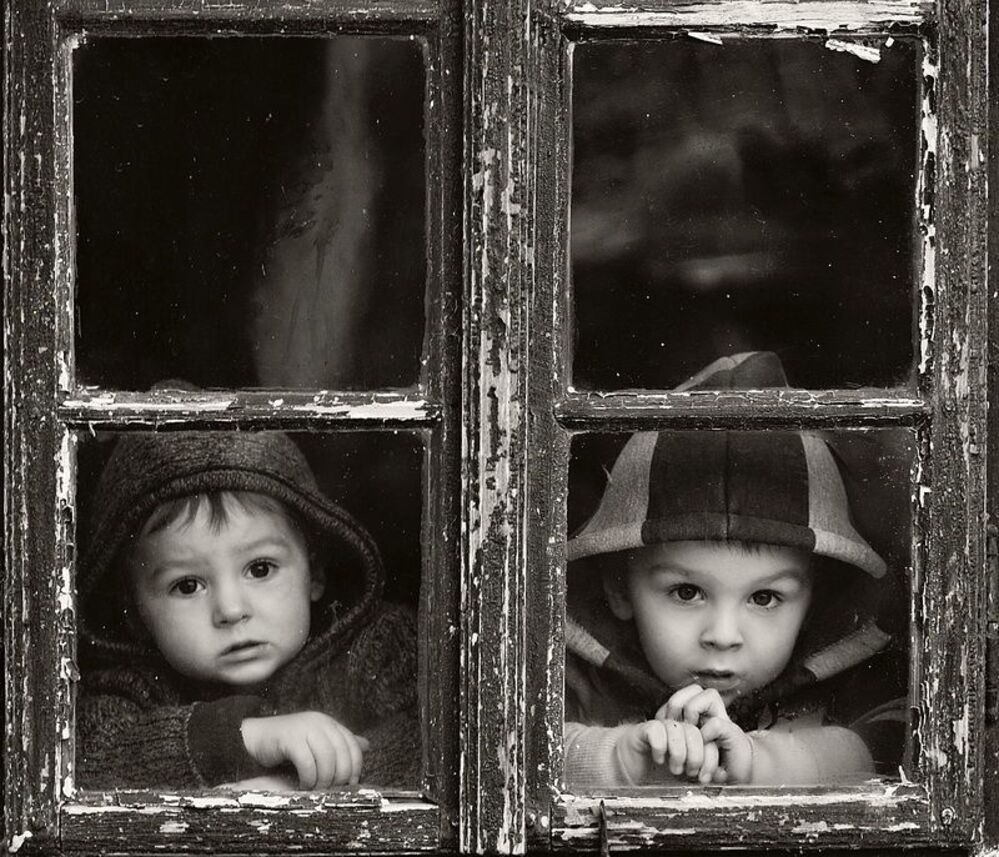 Behind the window