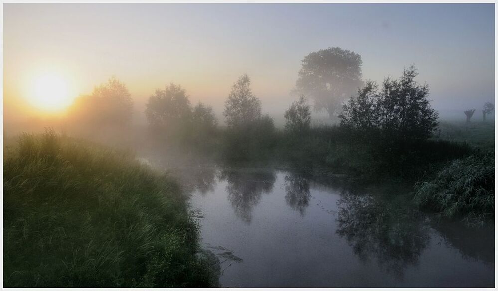A foggy morning.