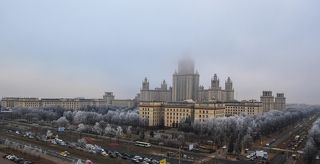 Осенний туман и серебристая изморозь