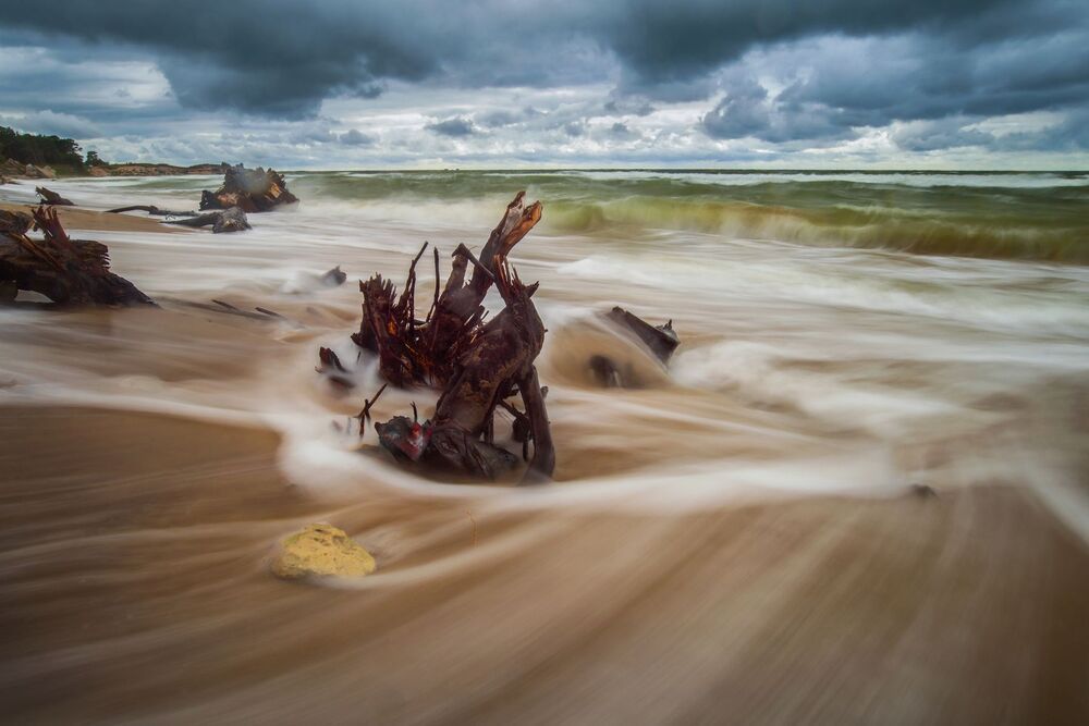 Windy day at Baltic sea