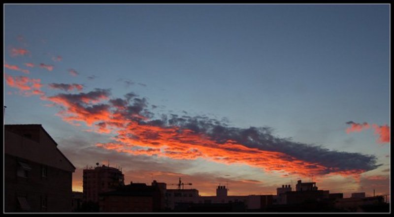 закат, небо, город, цвет, облака закат как закатphoto preview