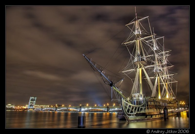 питер, ночь, корабль, нева, photohunter Ghost ship..photo preview