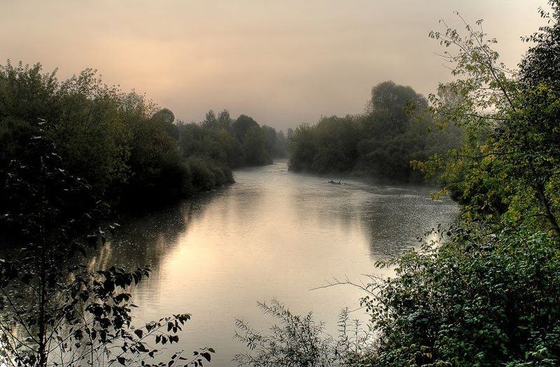 утро, река Лишь вдалеке петух горланил...photo preview