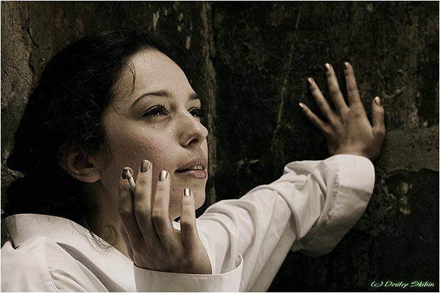 Аня, сигарета, портрет, стена, Dmitry Skibin