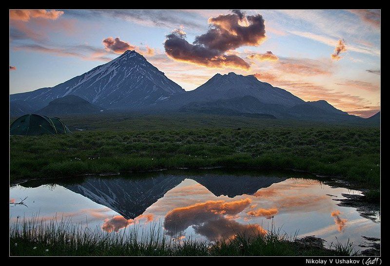 камчатка, вулкан, безымянный утро на Безымянкеphoto preview