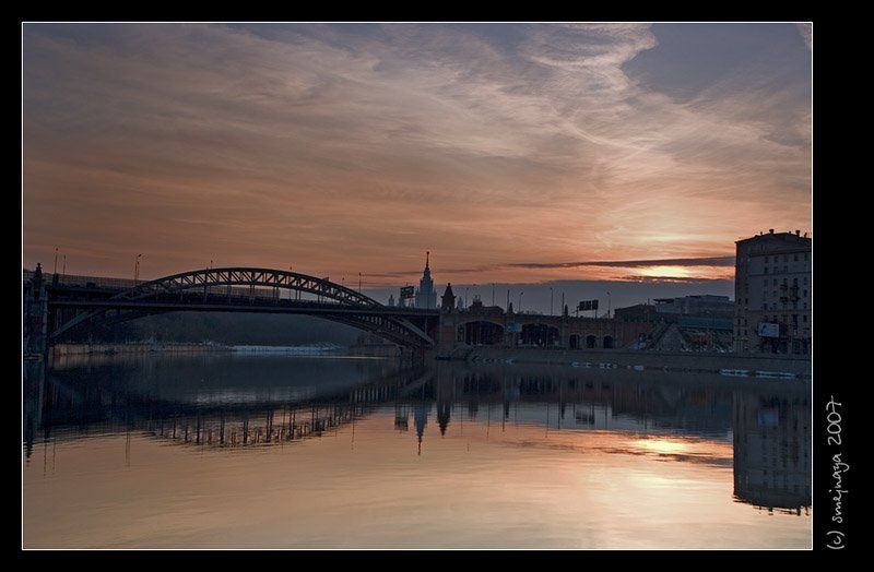 Москва, город, закат, набарежная photo preview