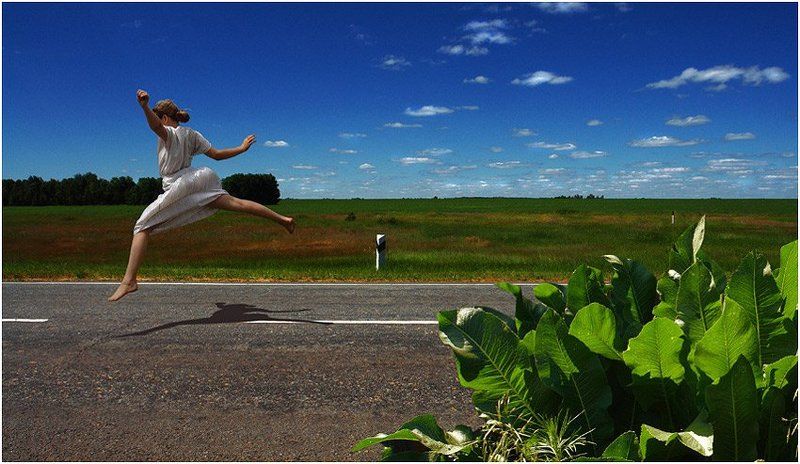 лето дорога девочка движение полет летать!photo preview