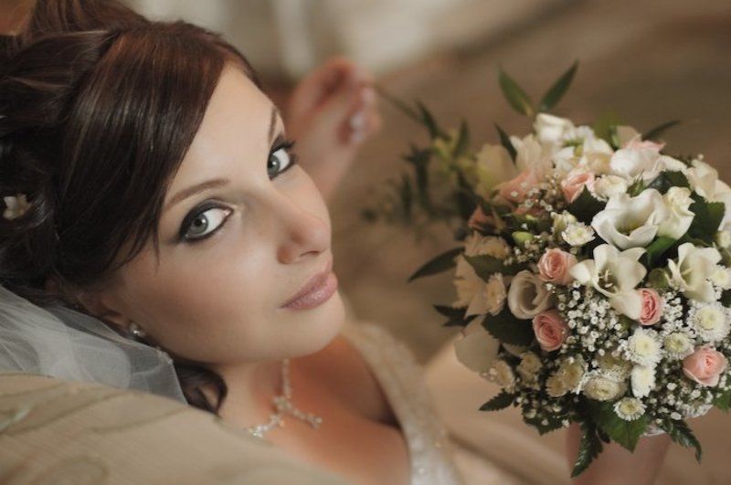 невеста, белоеб цветы, девушка, букет ...photo preview