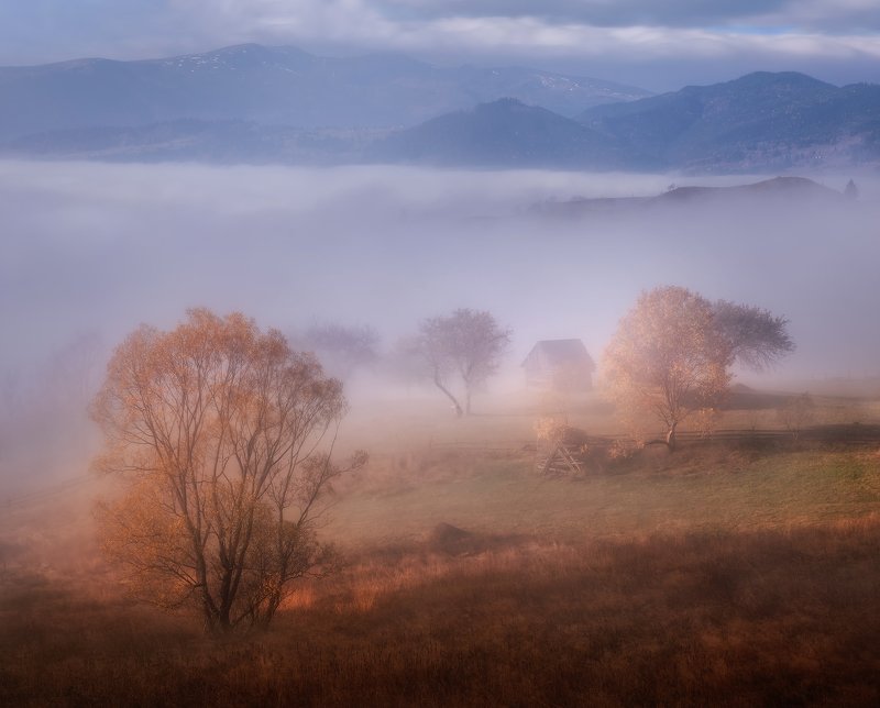 карпаты, осень, украина, деревня, пейзаж, туман Осень в Карпатахphoto preview