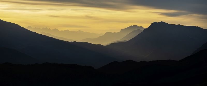 пейзаж, горы, свет, природа, закат, Кавказ, Ингушетия, landscape, nature, mountain Distancephoto preview